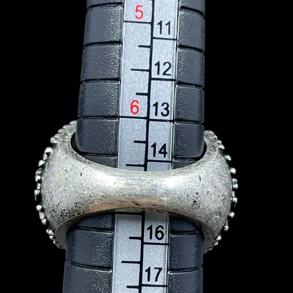 Swarovski Dome Ring Black White Crystal SZ7 Glam Statement Goth Whimsigoth Bling - Picture 7 of 8